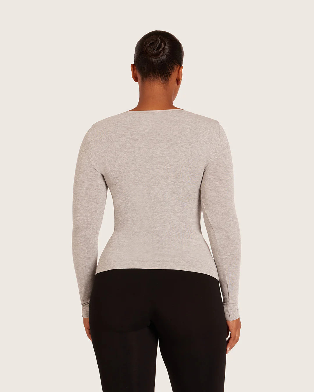 Long Sleeve Base Layer Top - Marl Grey