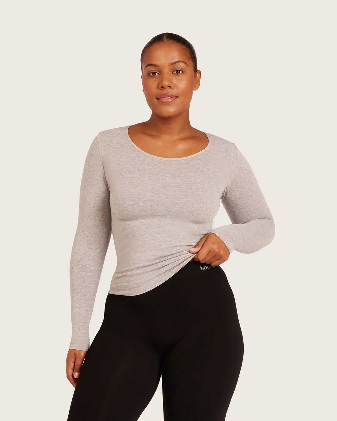 Long Sleeve Base Layer Top - Marl Grey