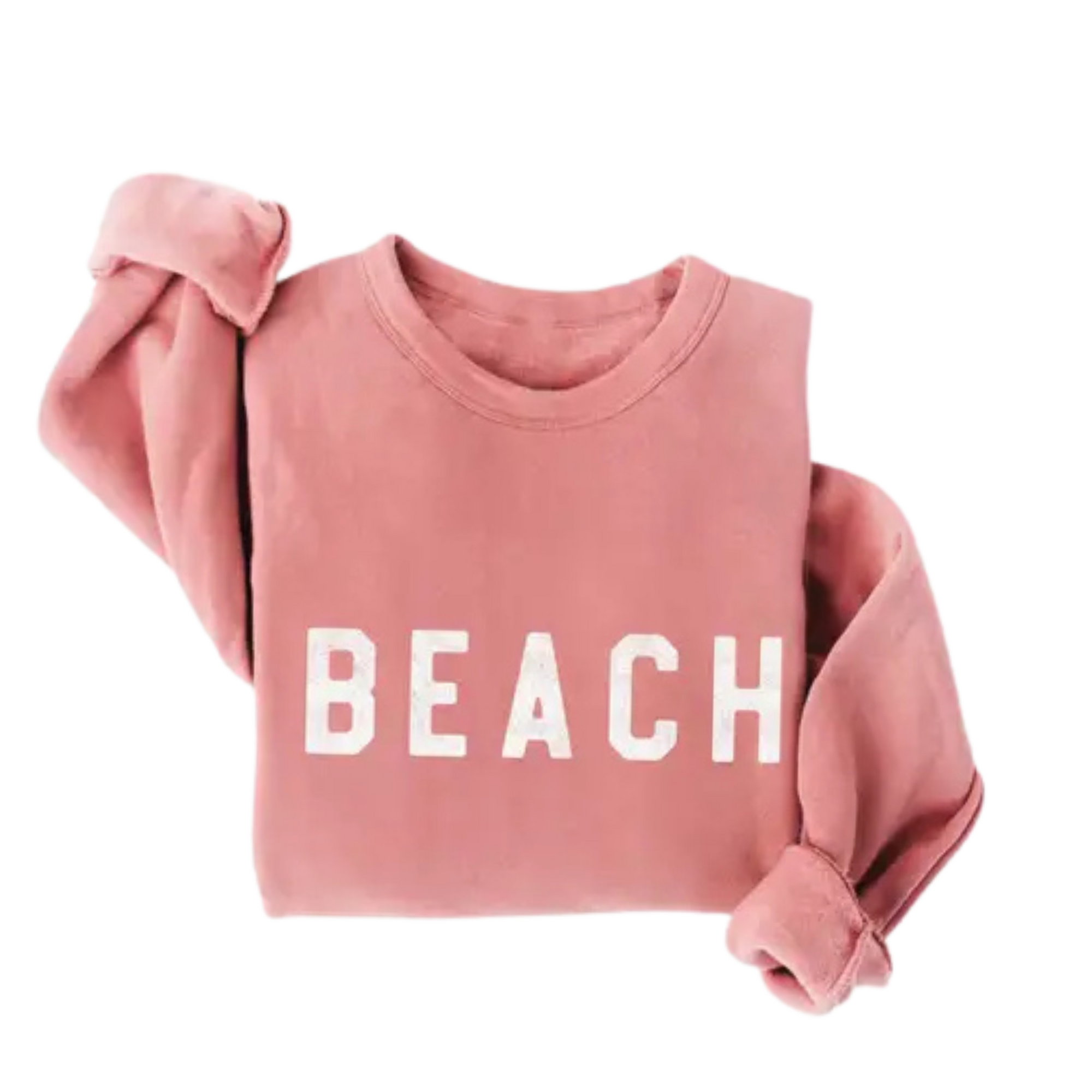 Beach Fleece Crew in Mauve