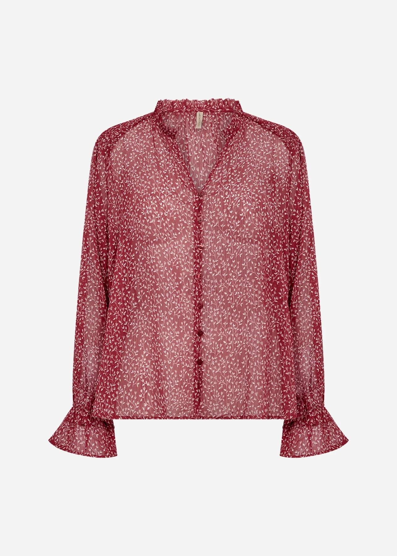 Bebbie Flutter Sleeve Blouse - Ruby Red