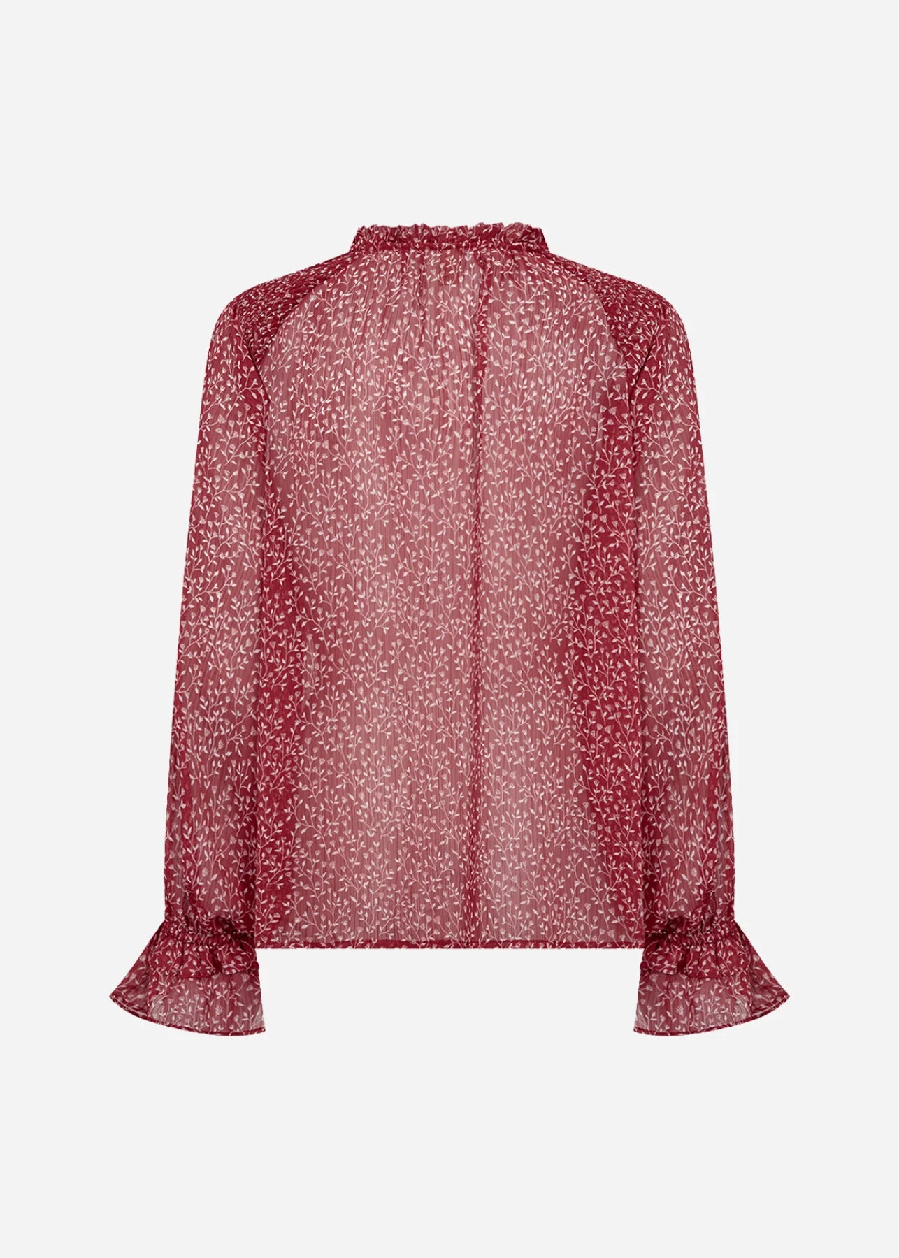 Bebbie Flutter Sleeve Blouse - Ruby Red
