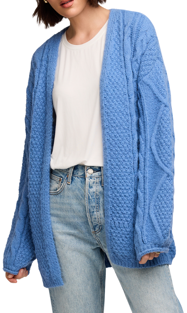 Betty Cable Cardigan - Pacific Blue
