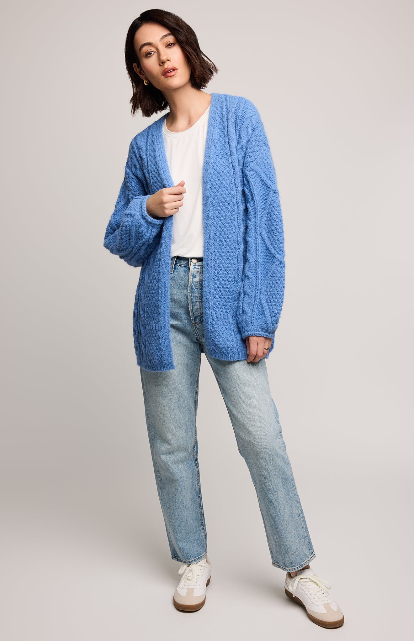 Betty Cable Cardigan - Pacific Blue