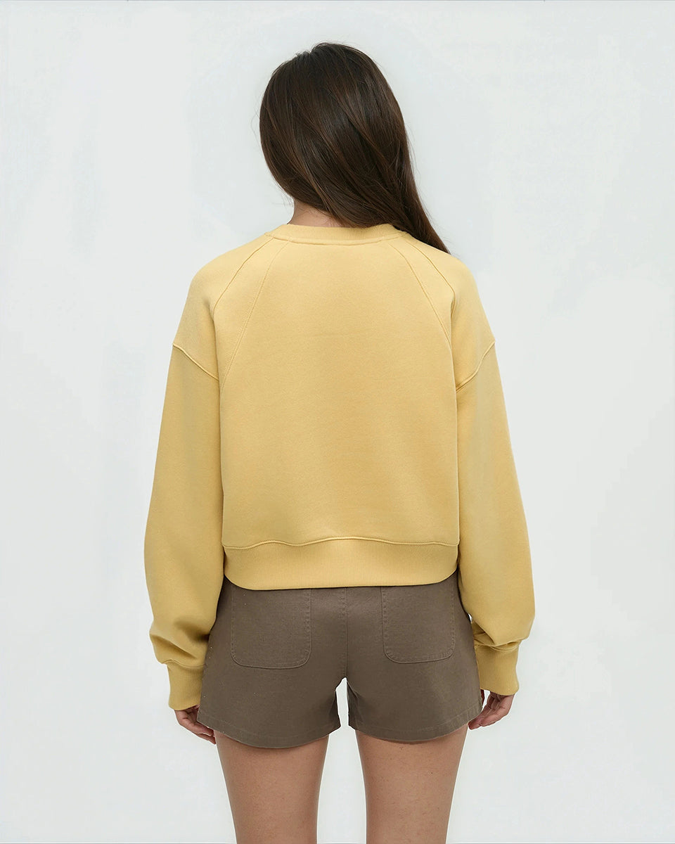 Bluffs Cropped Crew - Dusk Yellow