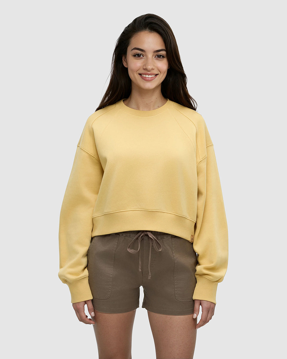 Bluffs Cropped Crew - Dusk Yellow