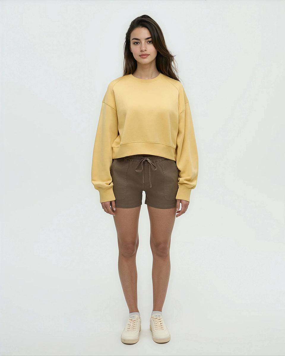 Bluffs Cropped Crew - Dusk Yellow