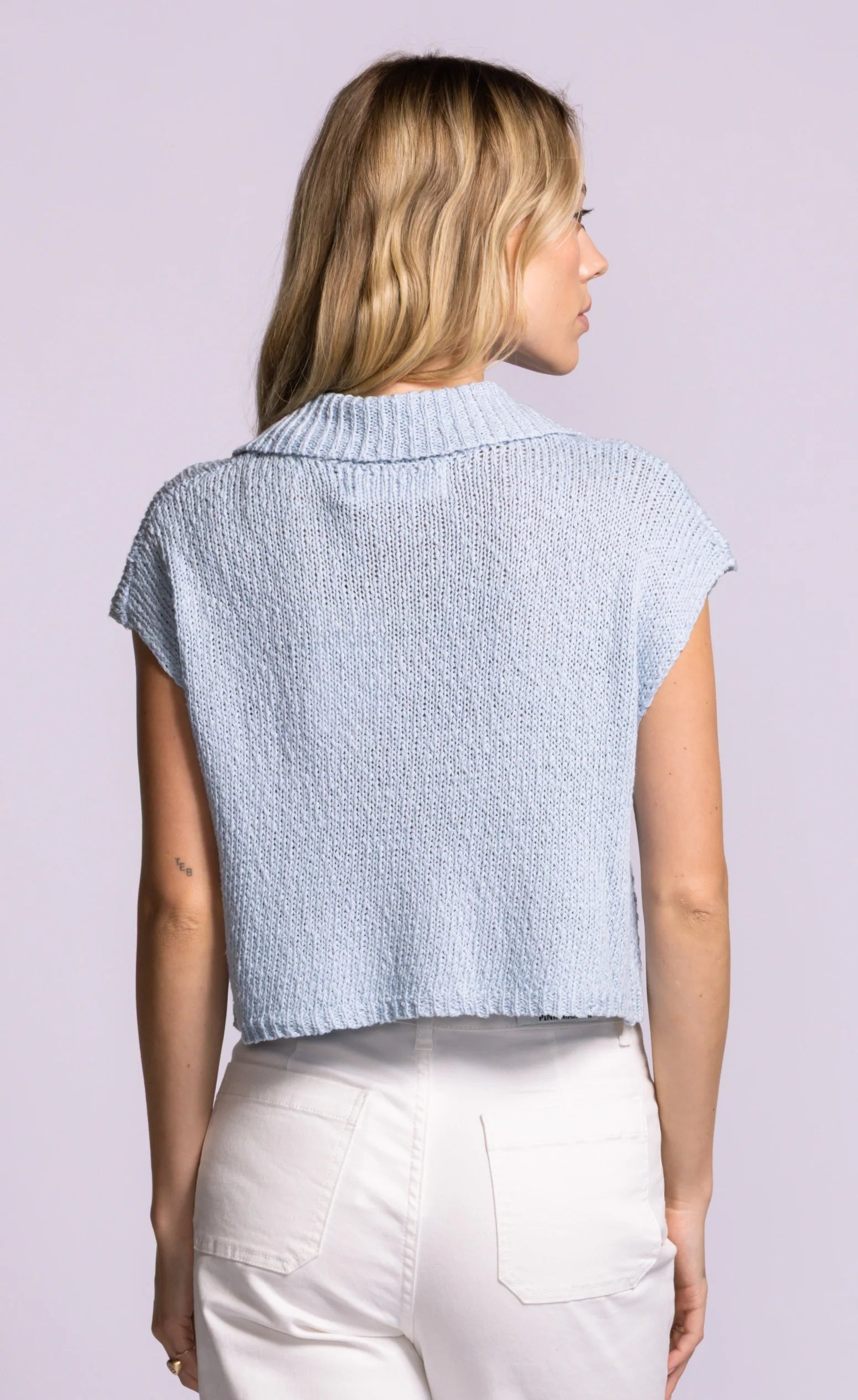 Boca Knit Top - Soft Blue