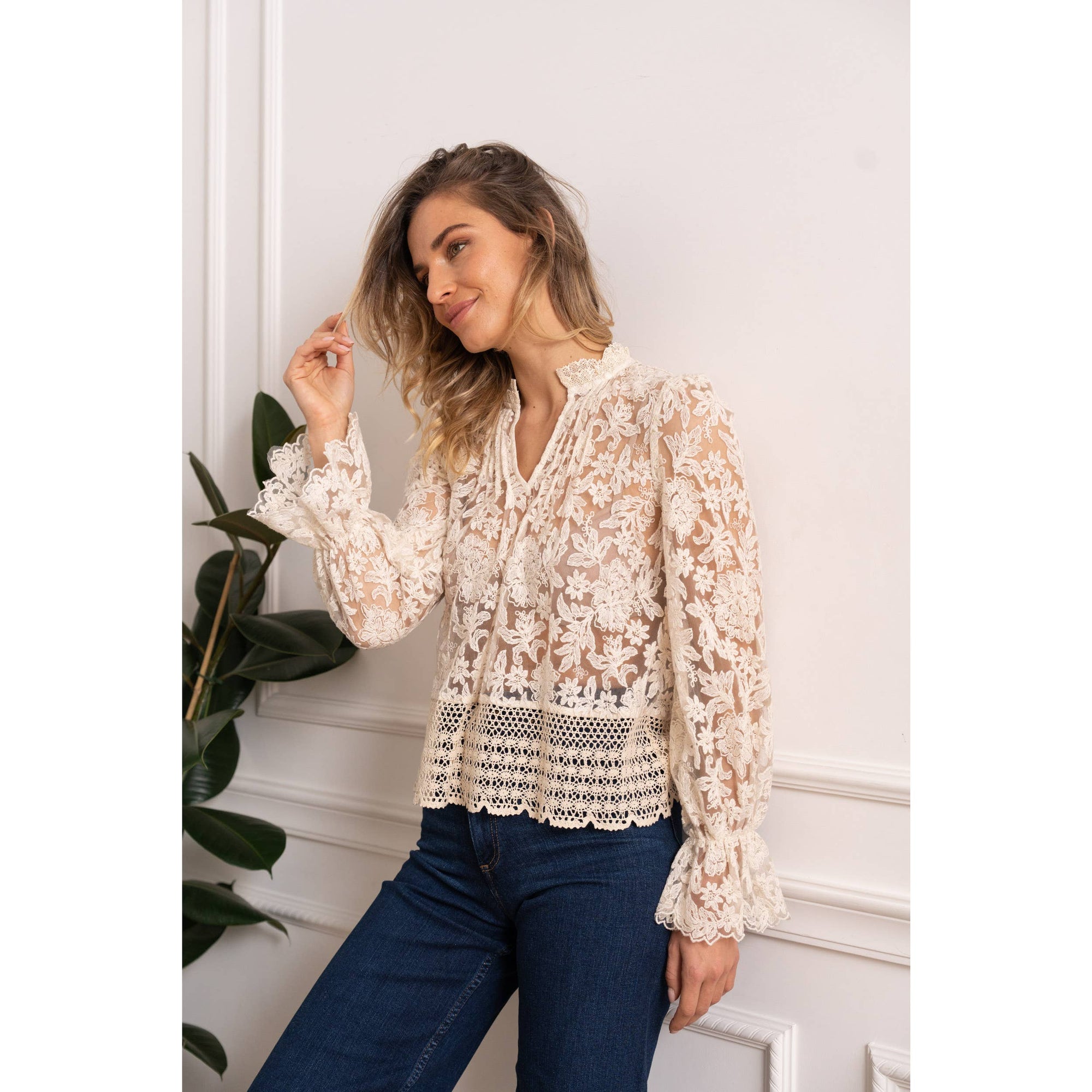 Bohemian Lace Blouse - Ecru