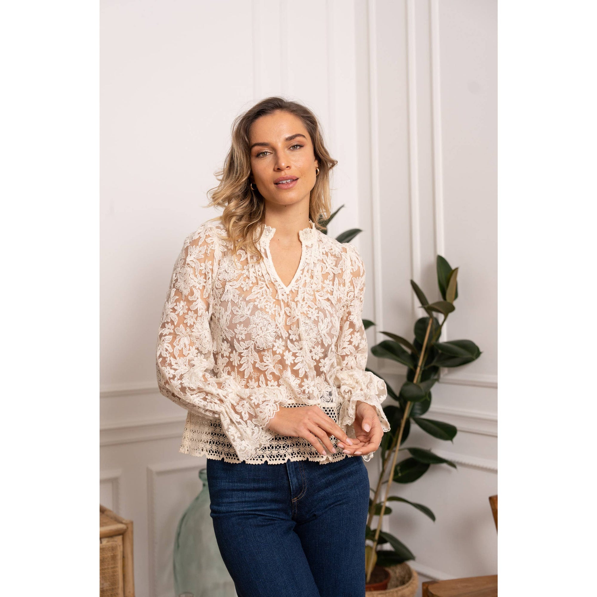 Bohemian Lace Blouse - Ecru