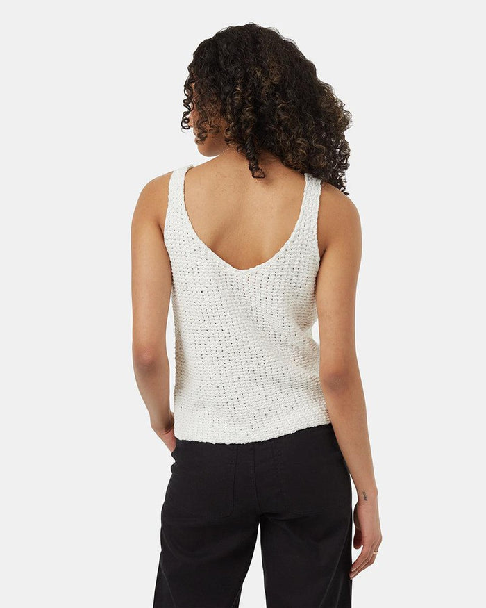 Boucle Sweater Tank in White