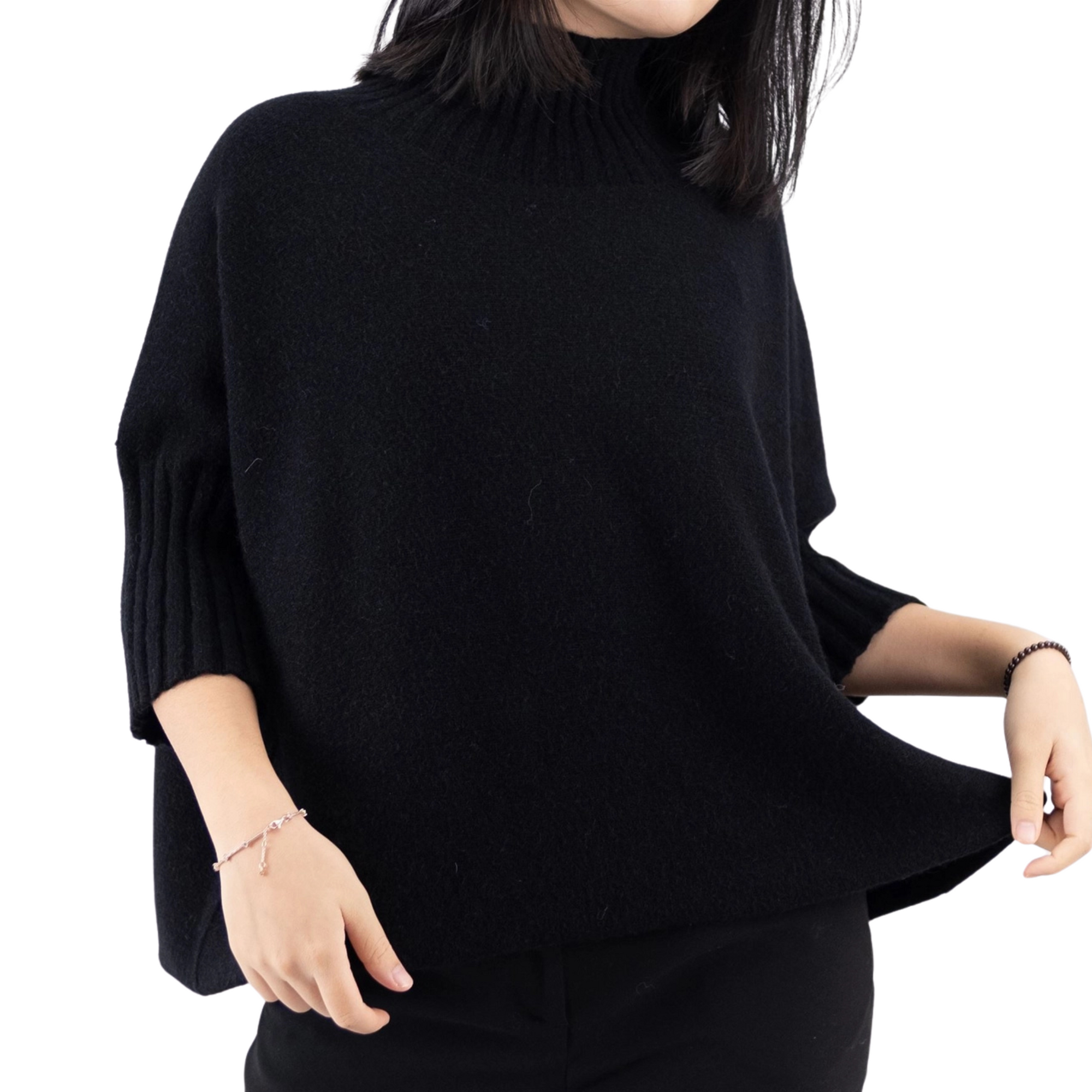 Gaile Boxy Turtleneck in Black