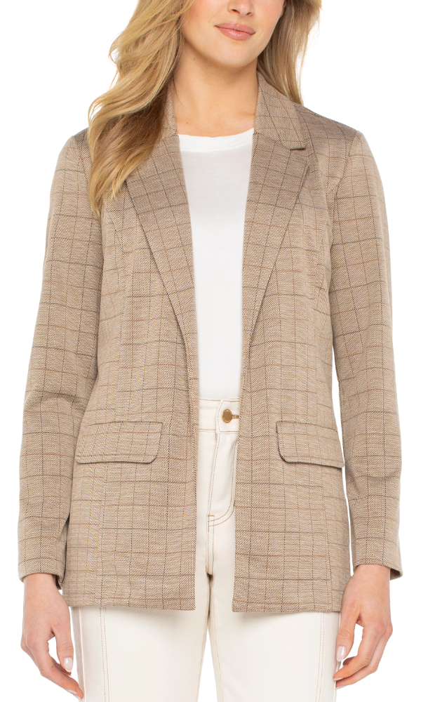 Boyfriend Blazer- Khaki Check
