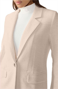 Bryce Knit Woven Blazer in Toasted Marshmallow