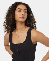 Button Tank in Black