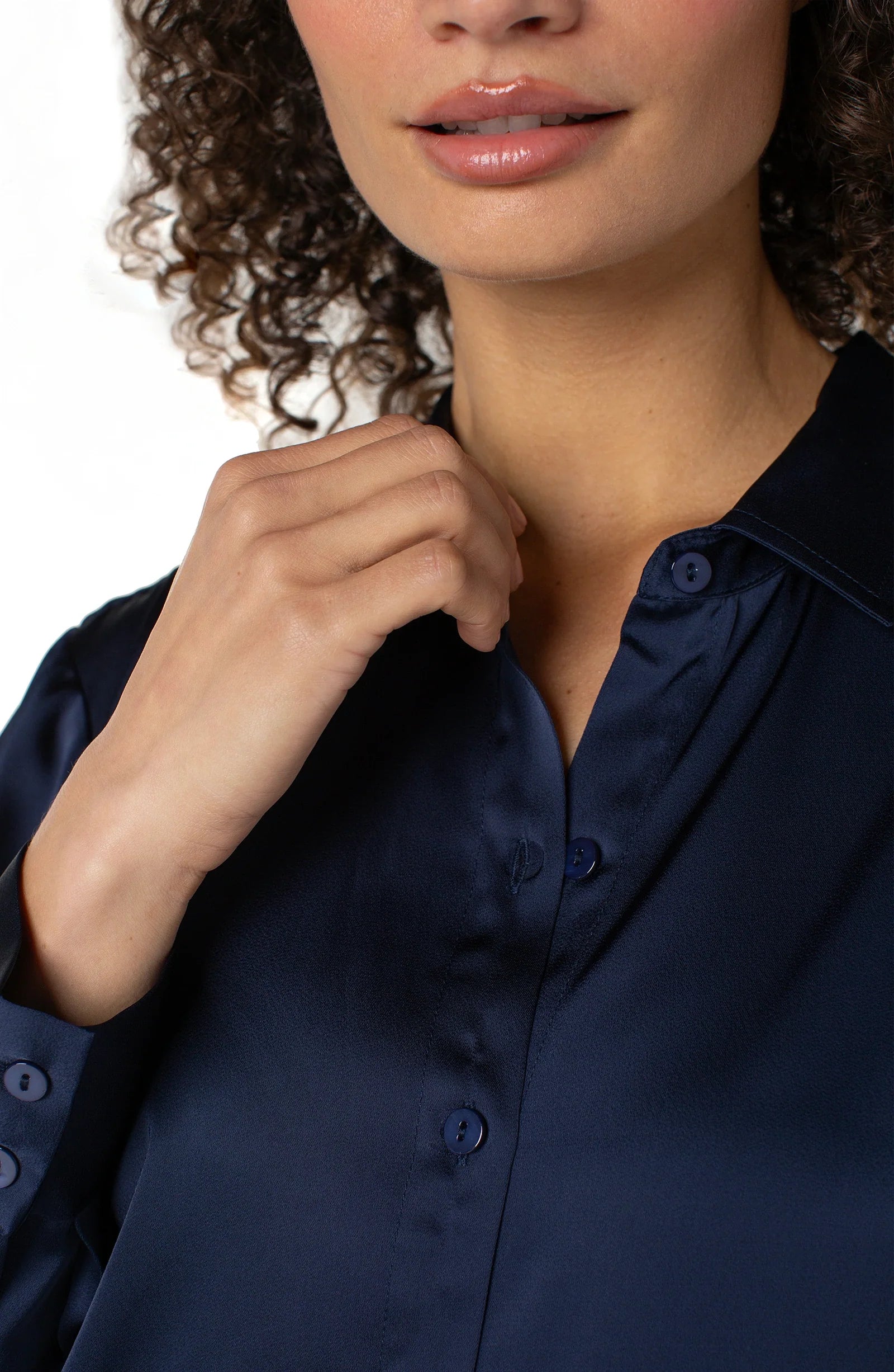 Button Front Shirt- Navy