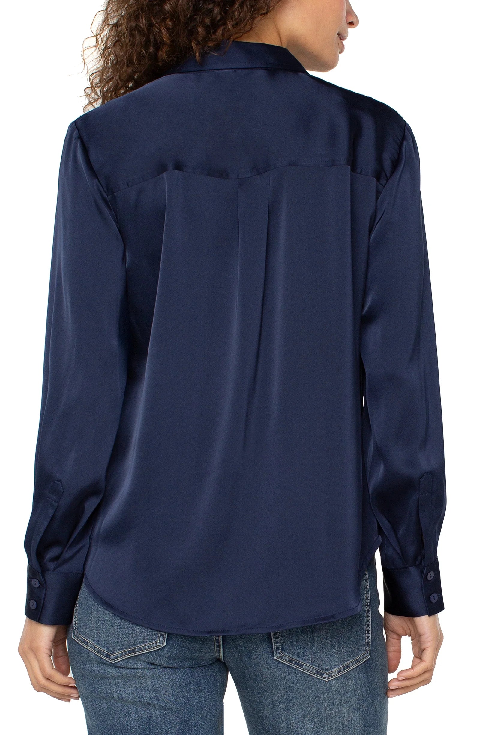 Button Front Shirt- Navy