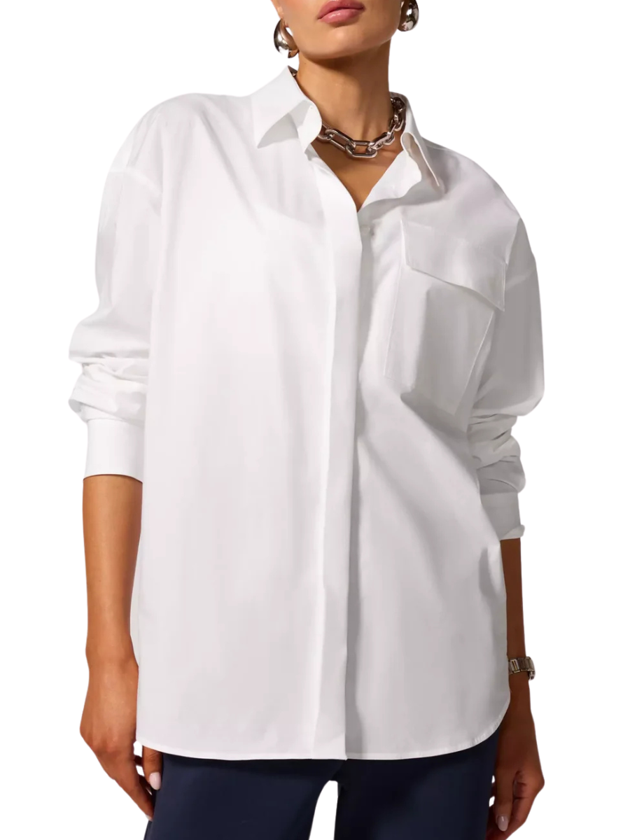 Button Up Boyfriend Shirt - White