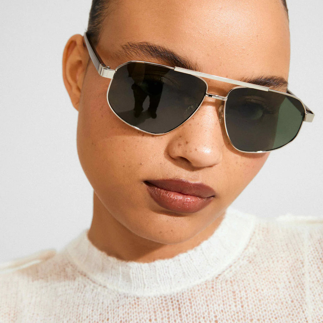 Cai Polarized Sunglasses - Brown/Silver