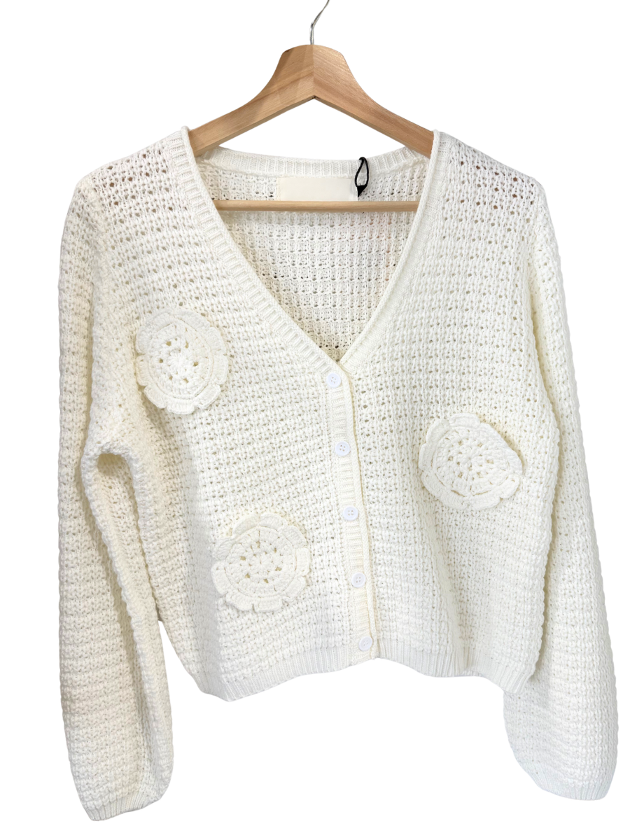 Camarillo Crochet Sweater- White