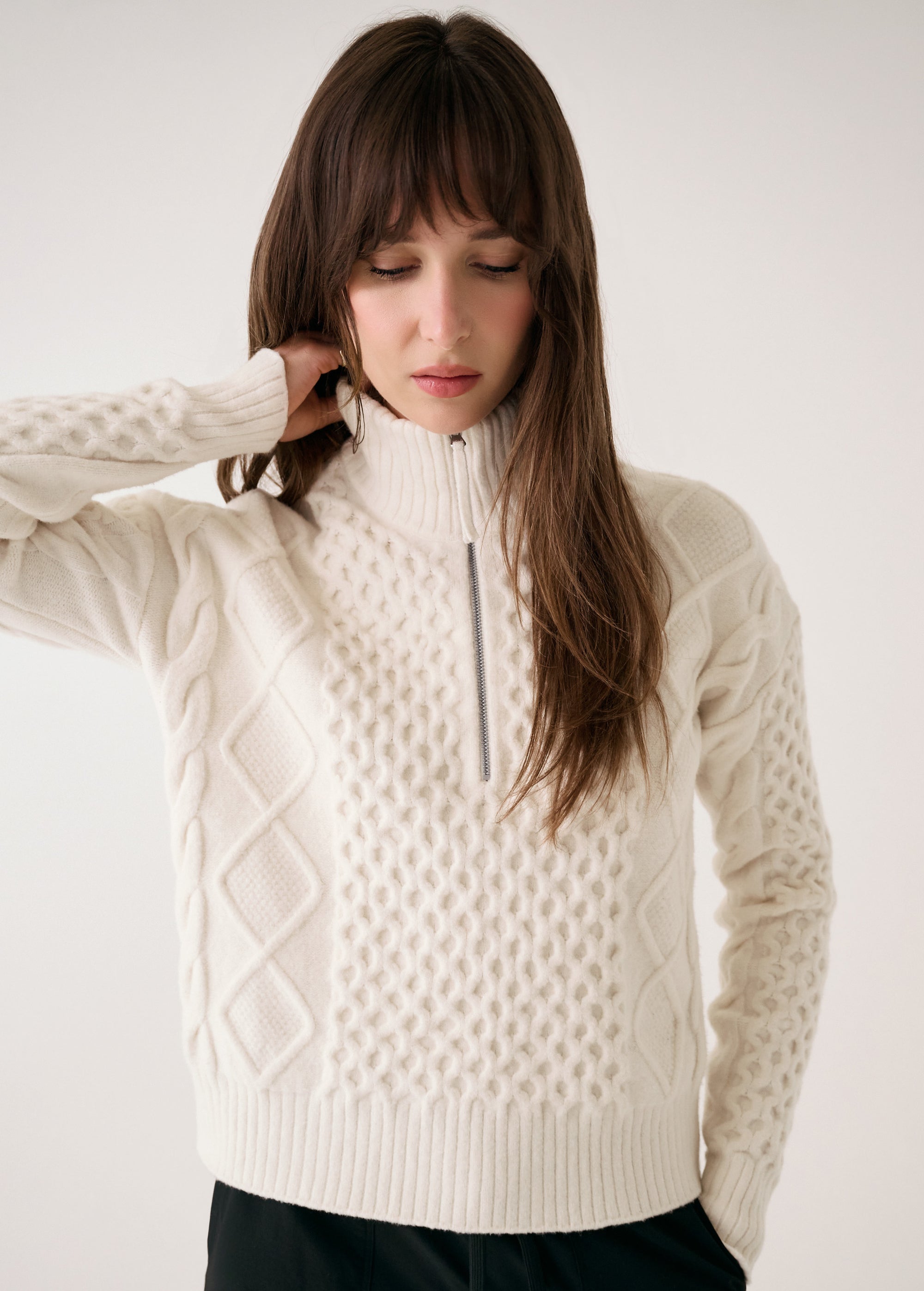Camila 1/2 Zip Sweater - Cream