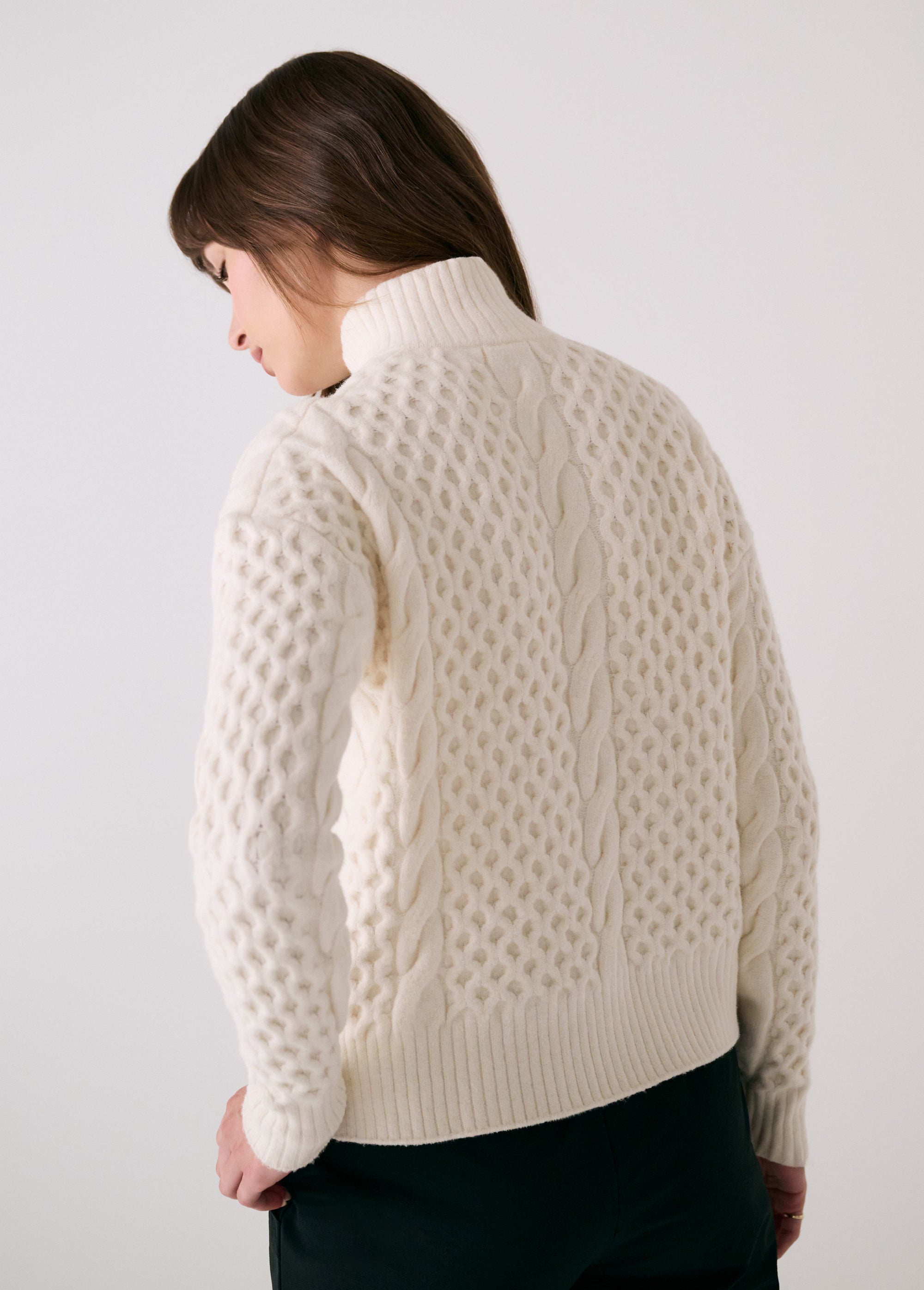 Camila 1/2 Zip Sweater - Cream