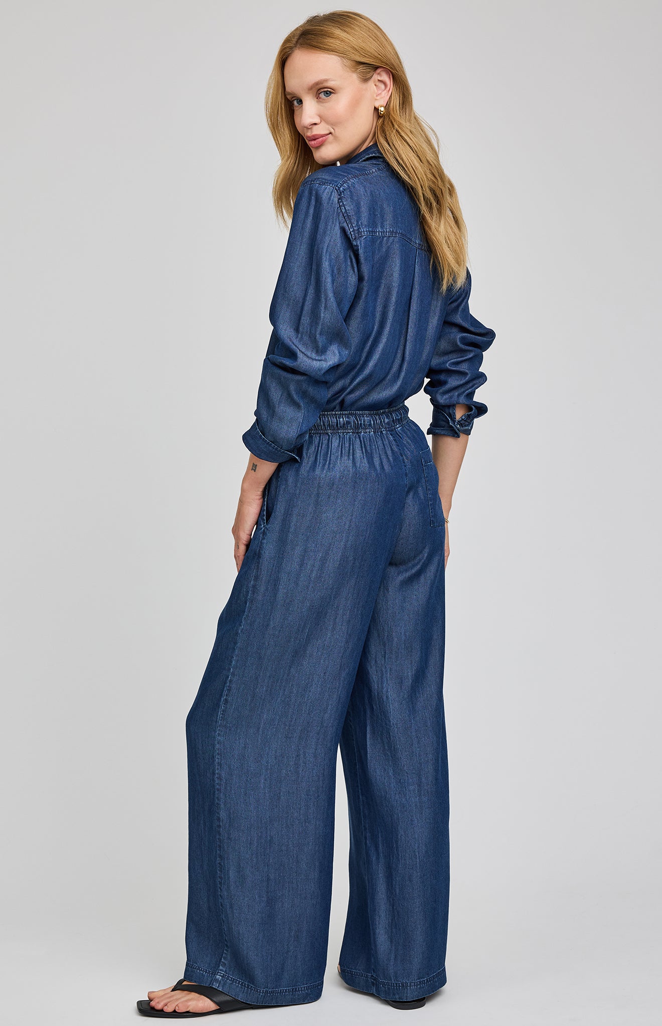 Camille Tencel™ Wide Leg Pant - Dark Blue