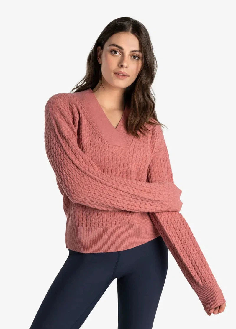 Camille V-Neck Sweater by Lole in Peony