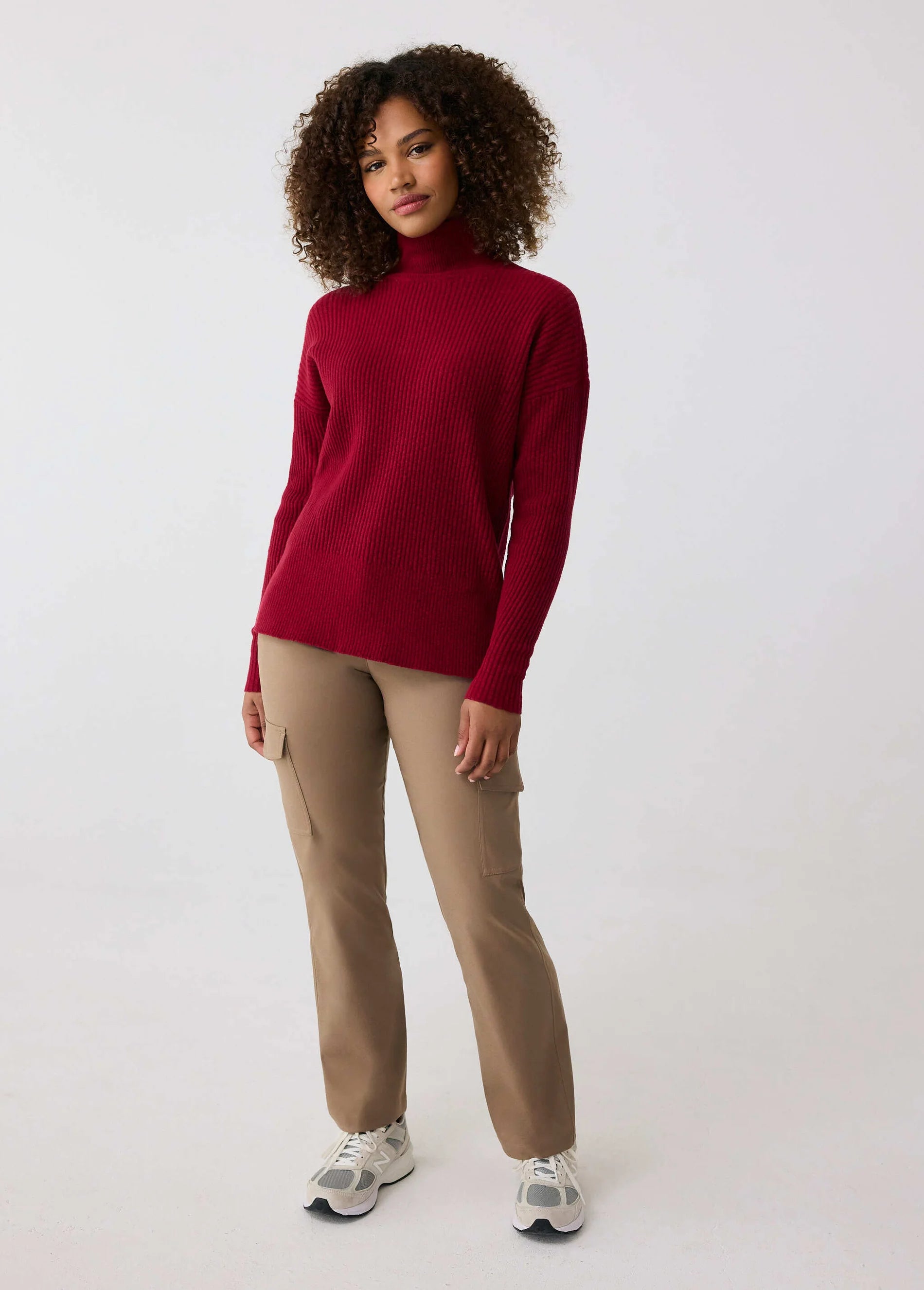 Camille Turtleneck Sweater in Tuscan Red