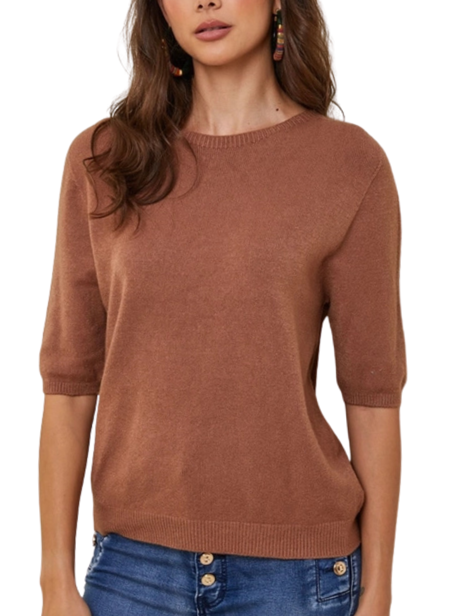 Maison Cashmere Crew Blend - Dark Camel