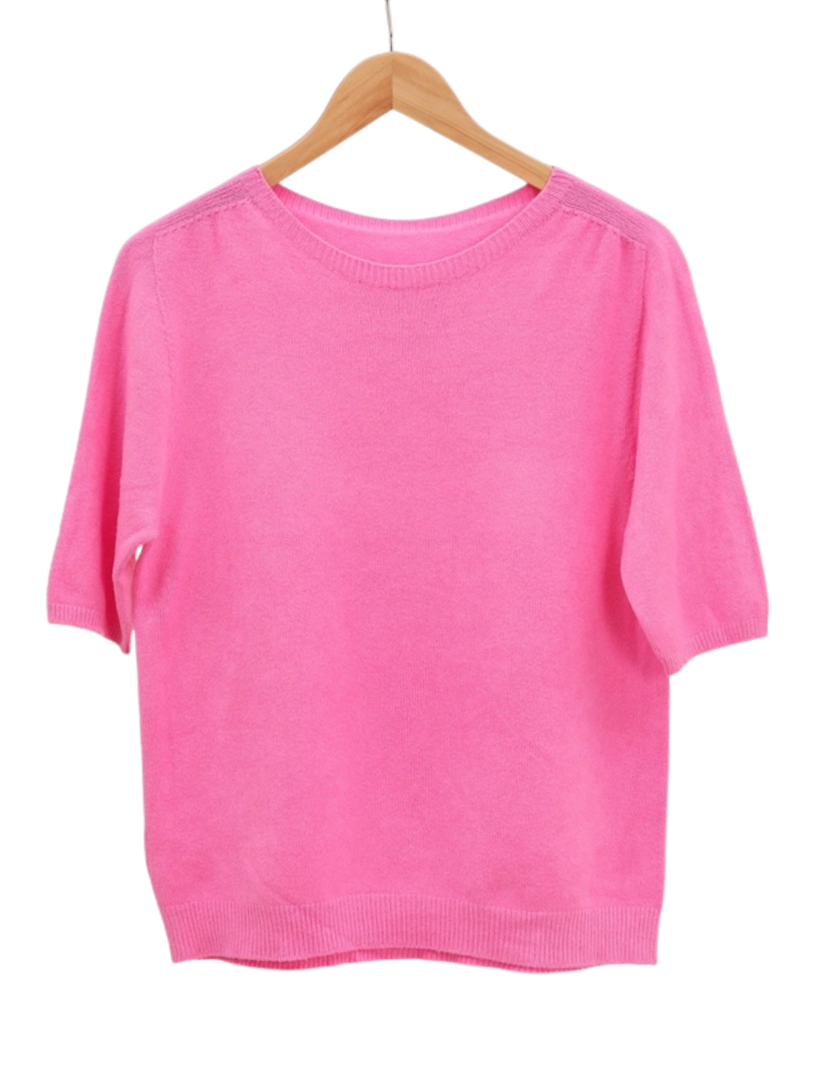 Maison Cashmere Blend Crew - Claret Pink