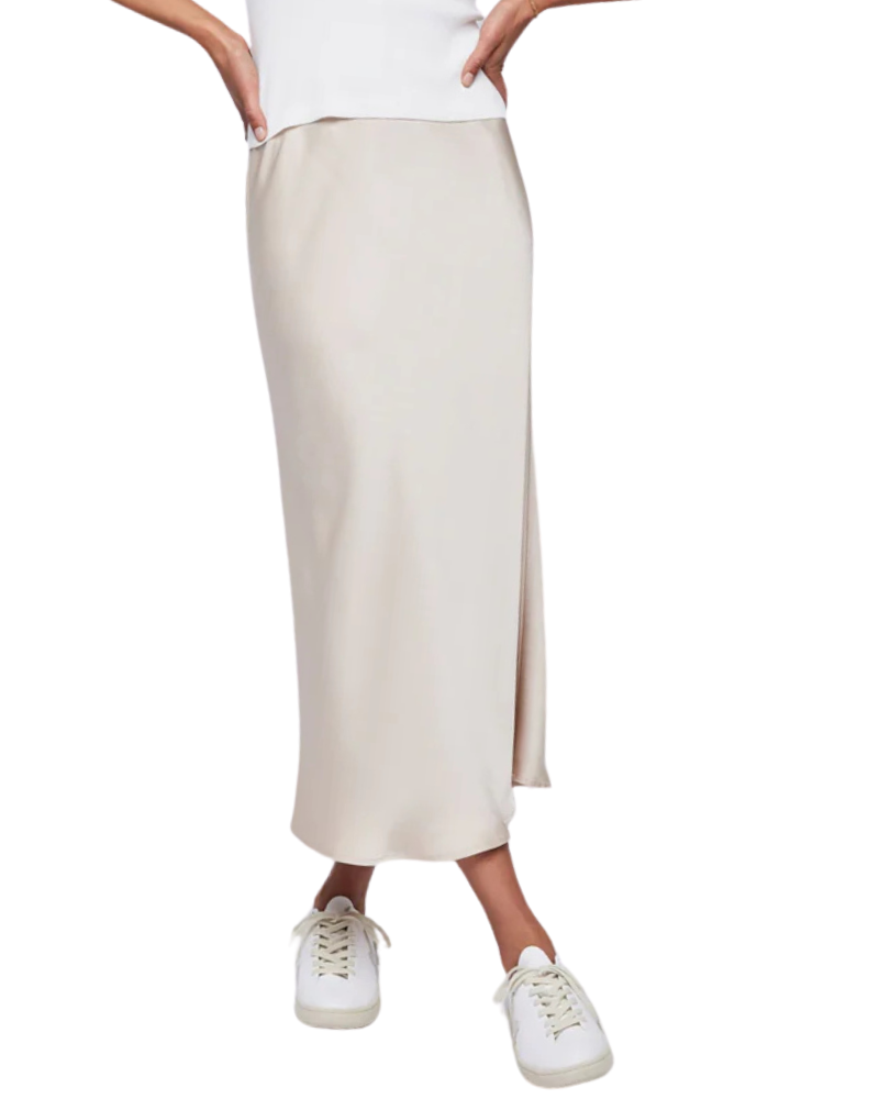 Champagne Maxi Satin Skirt