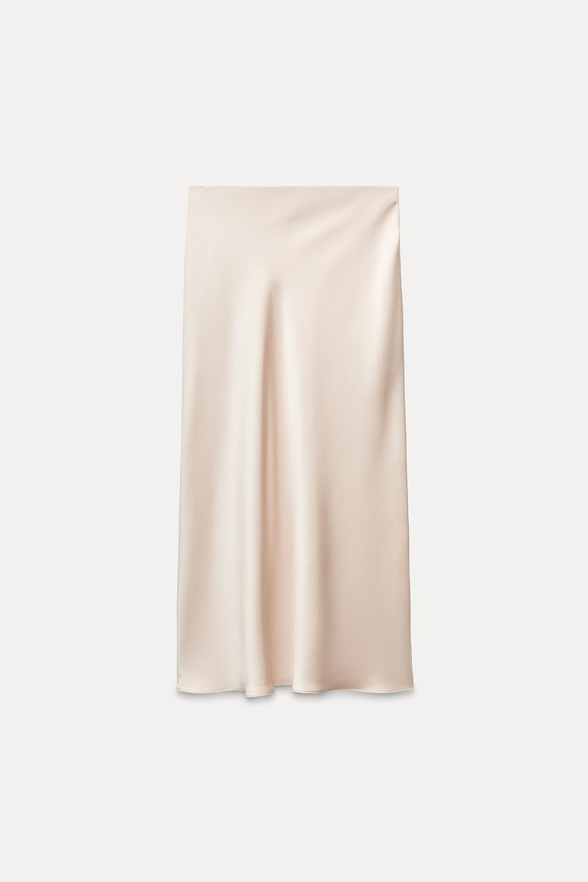 Champagne Maxi Satin Skirt