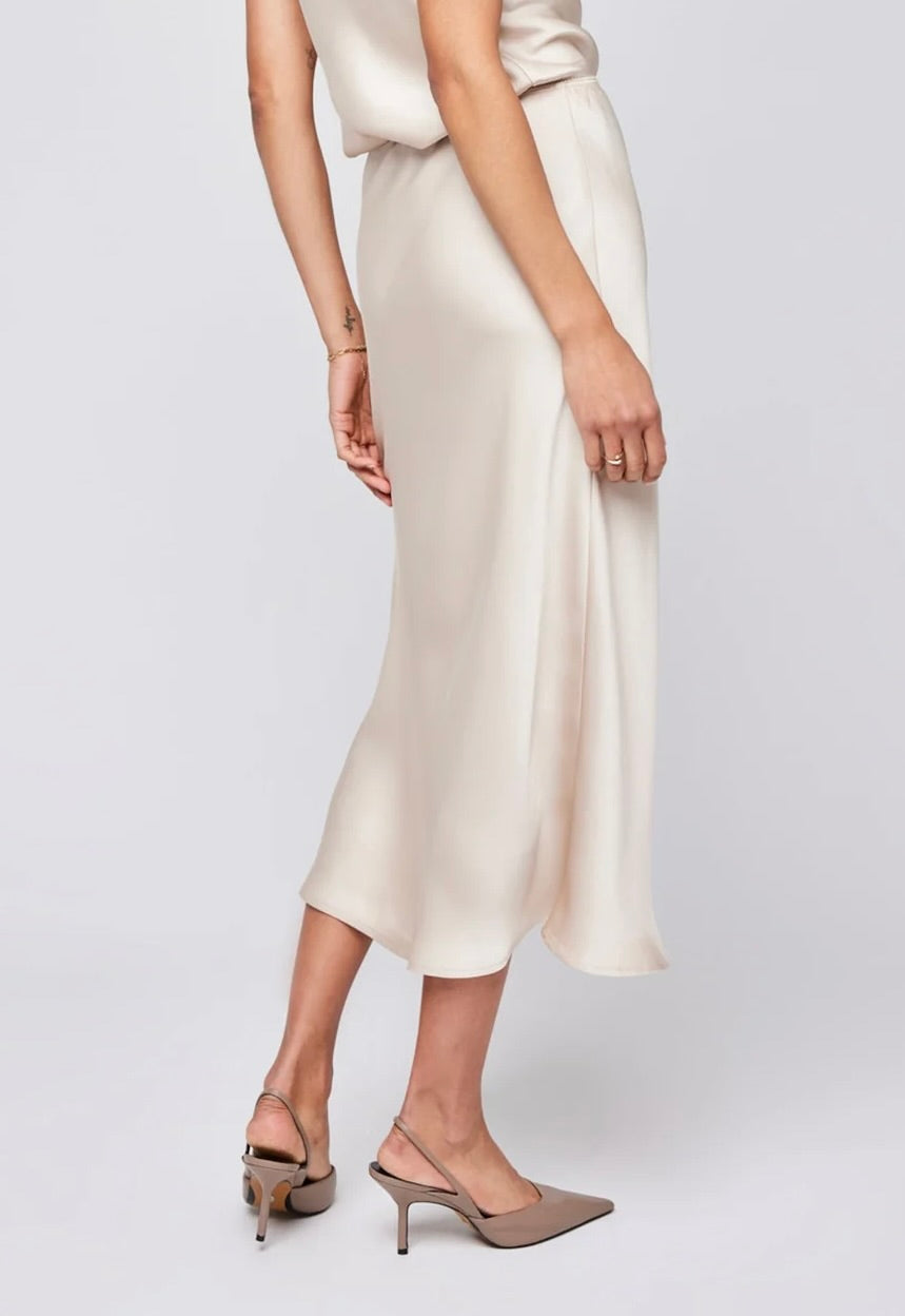 Champagne Maxi Satin Skirt