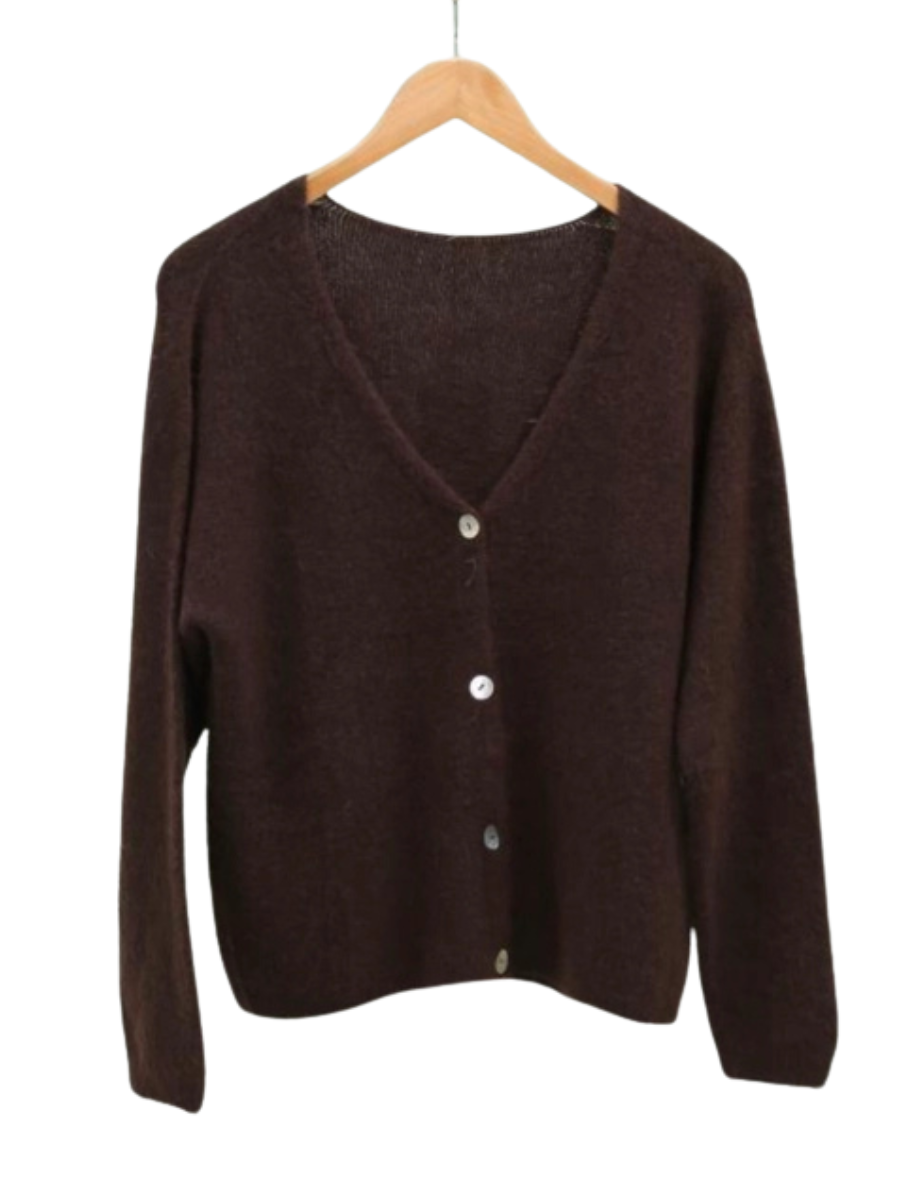 Alpaca Cardigan - Chocolate