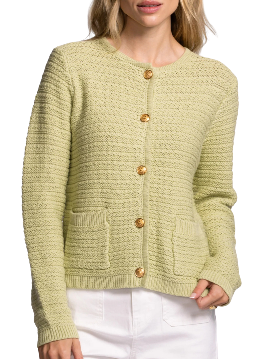 Cleo Button Sweater- Green