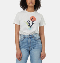 Coral T-Shirt by Ten Tree in Cloud White/ Apricot