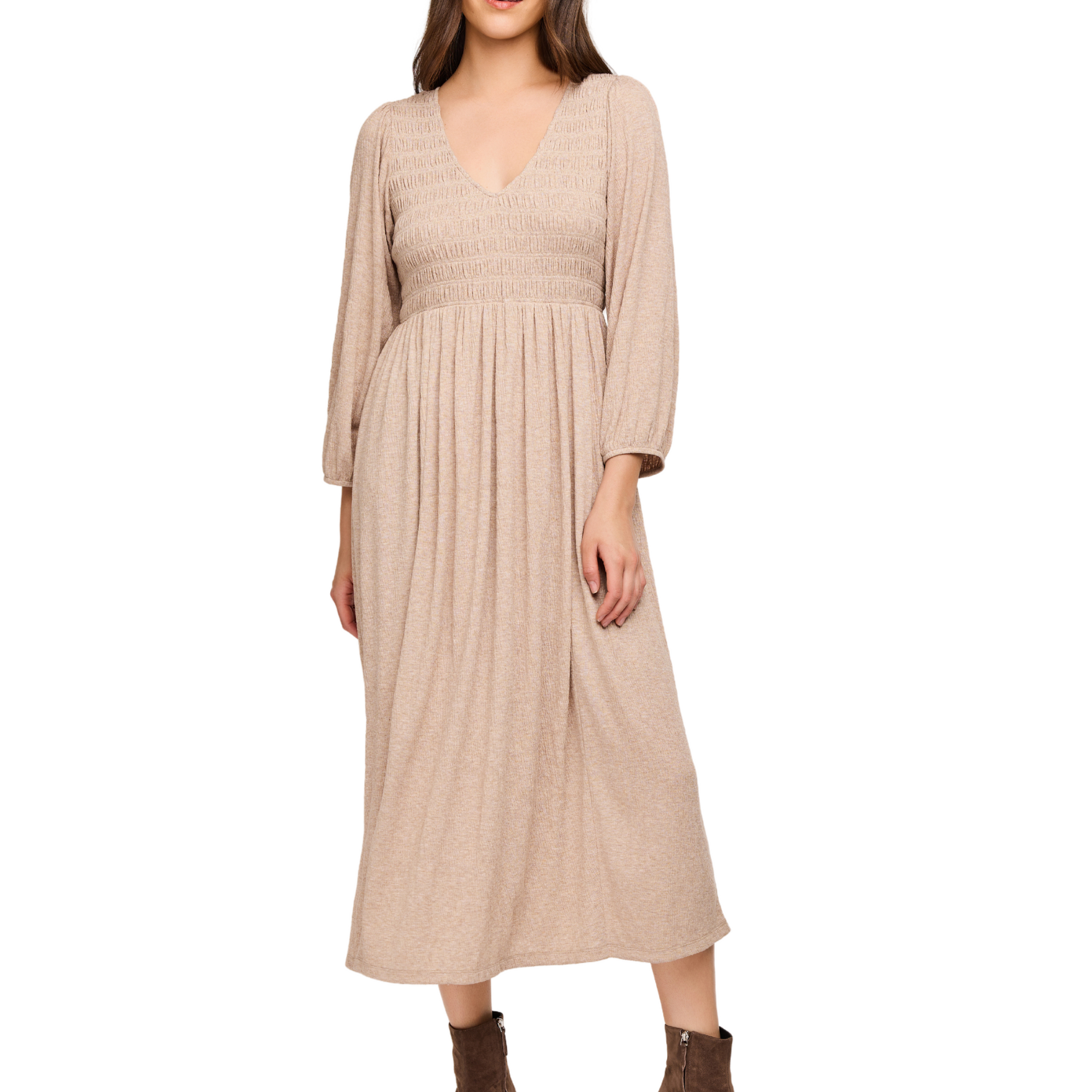 Coralie Dress - Taupe