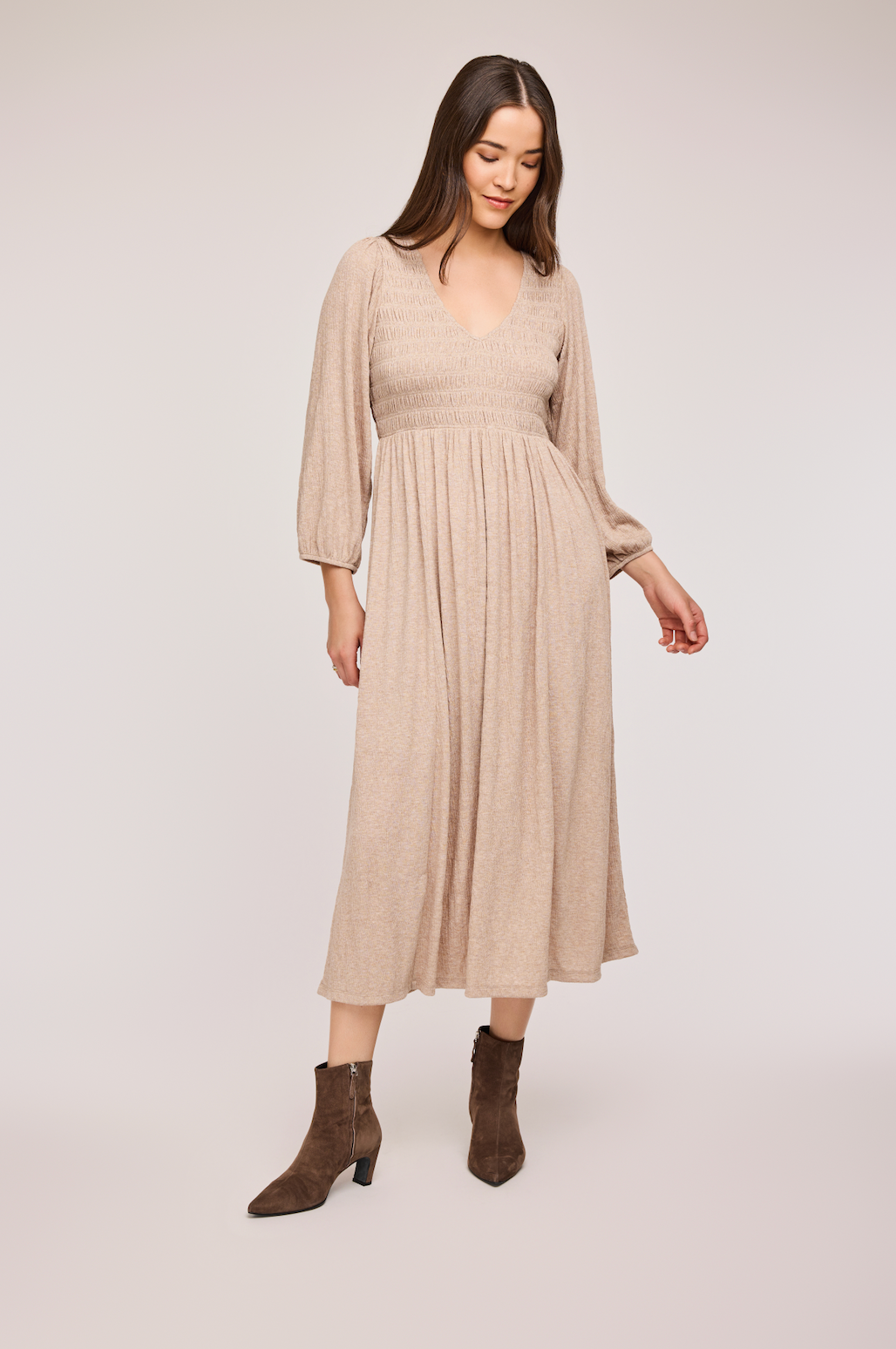 Coralie Dress - Taupe