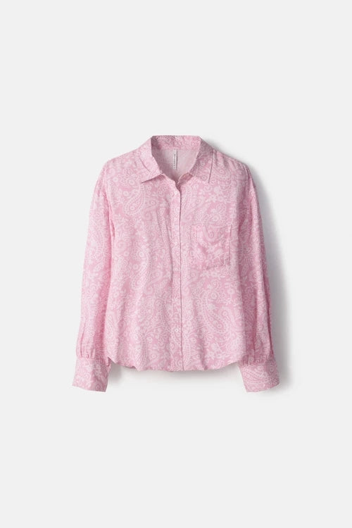 Cornucopia Print Blouse - Pale Pink