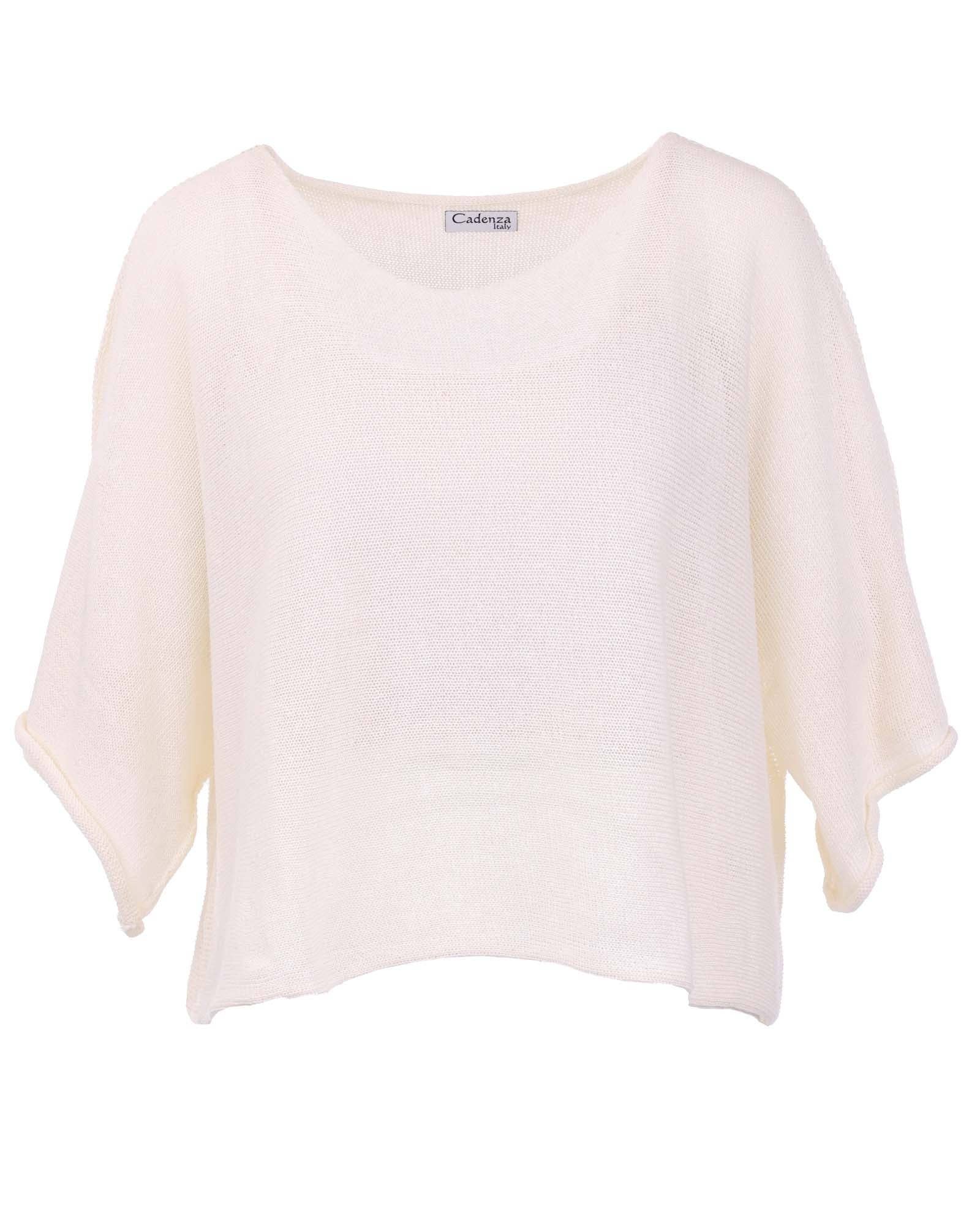 Cotton Blend Dolman Sleeve Top - Cream
