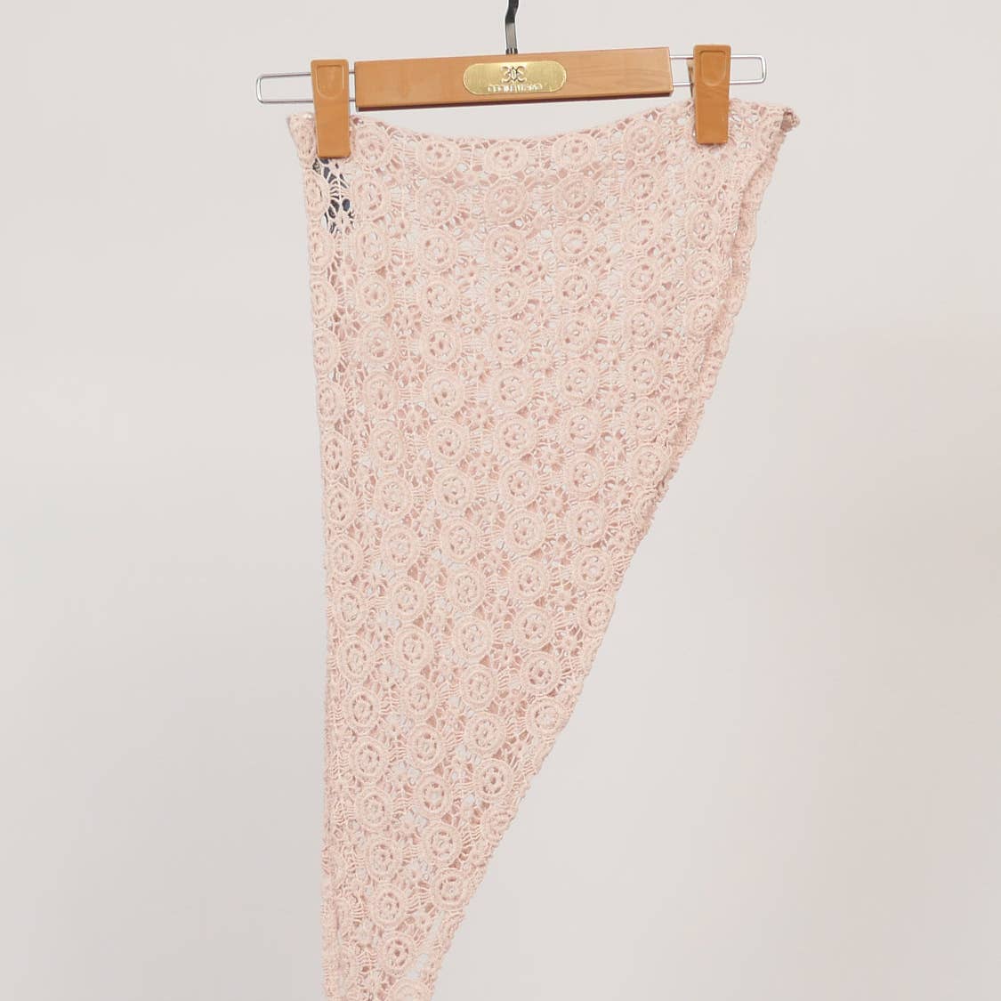Cotton Open Knit Neck Scarf - Rose