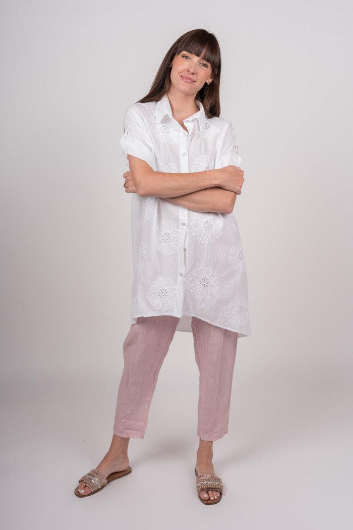 Pull On Linen Pant in Rose