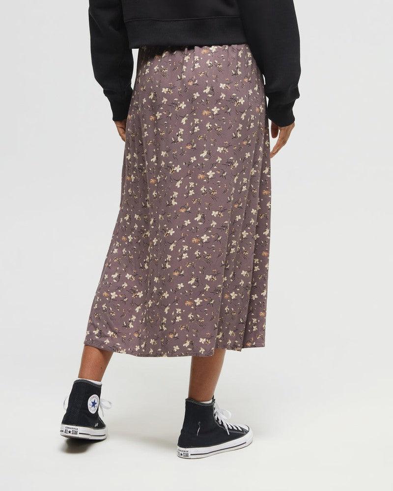 Crepe Maxi Skirt in Elkwood