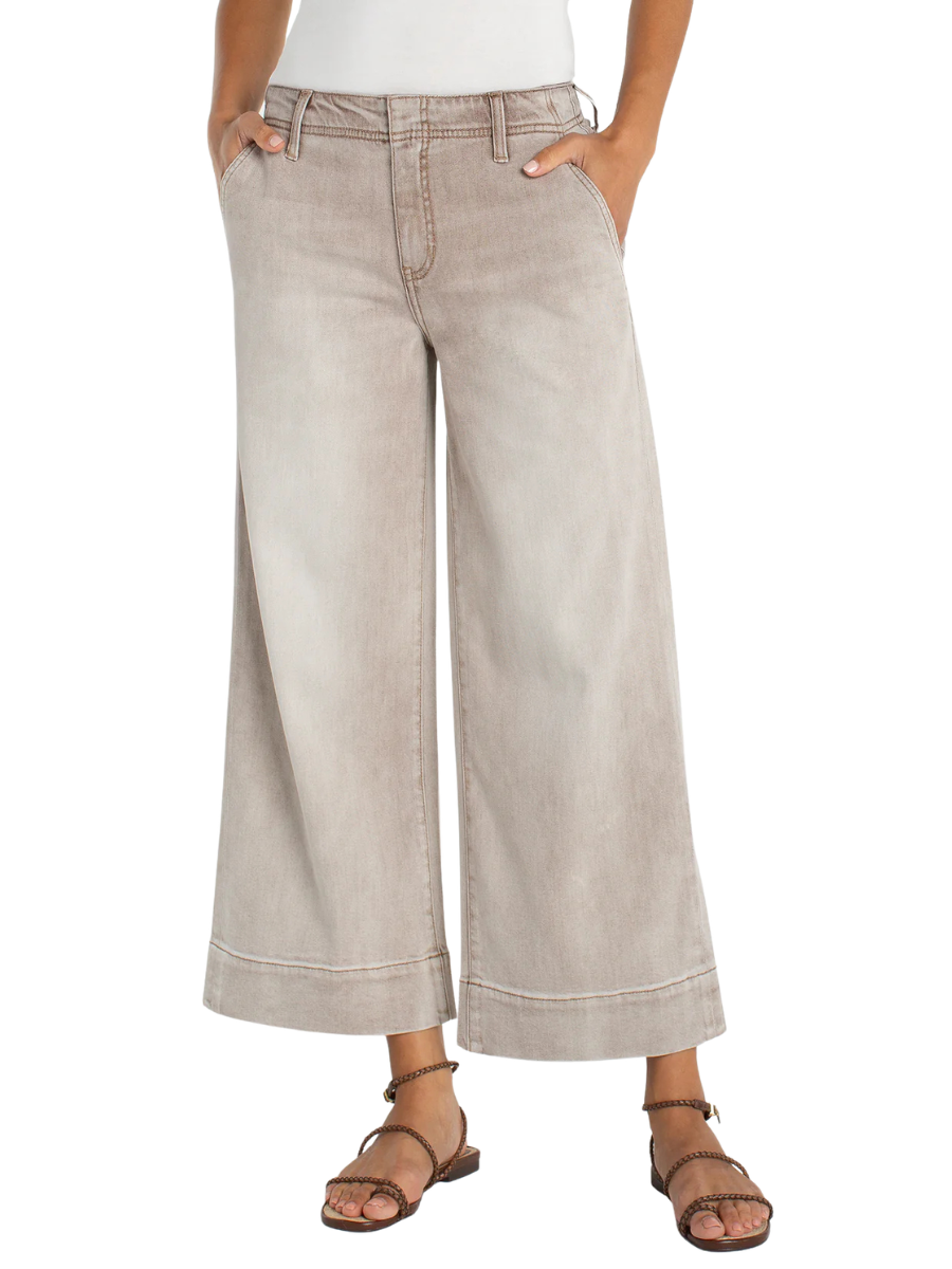 Weekender wide Leg Crop - Antique Khaki