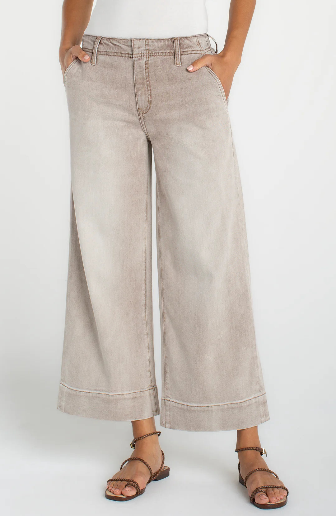 Weekender wide Leg Crop - Antique Khaki