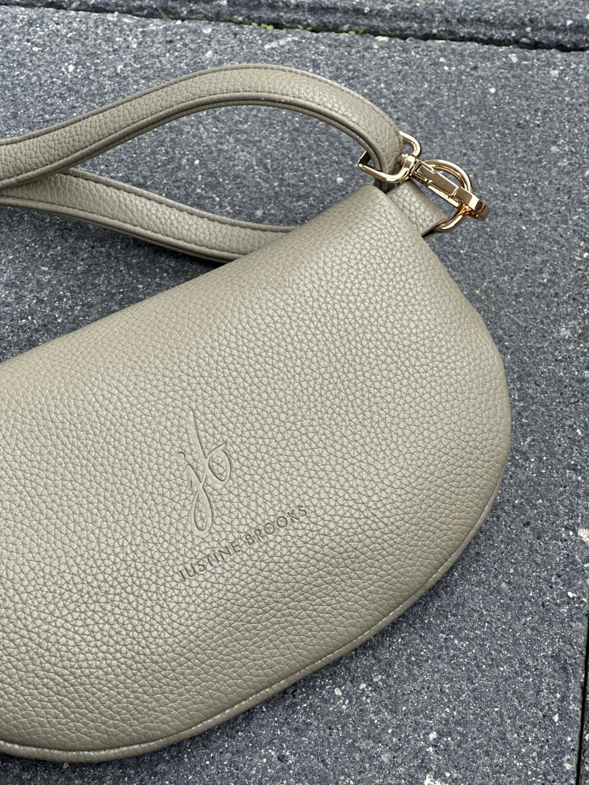 Vegan Leather Crossbody Bag - Olive Green