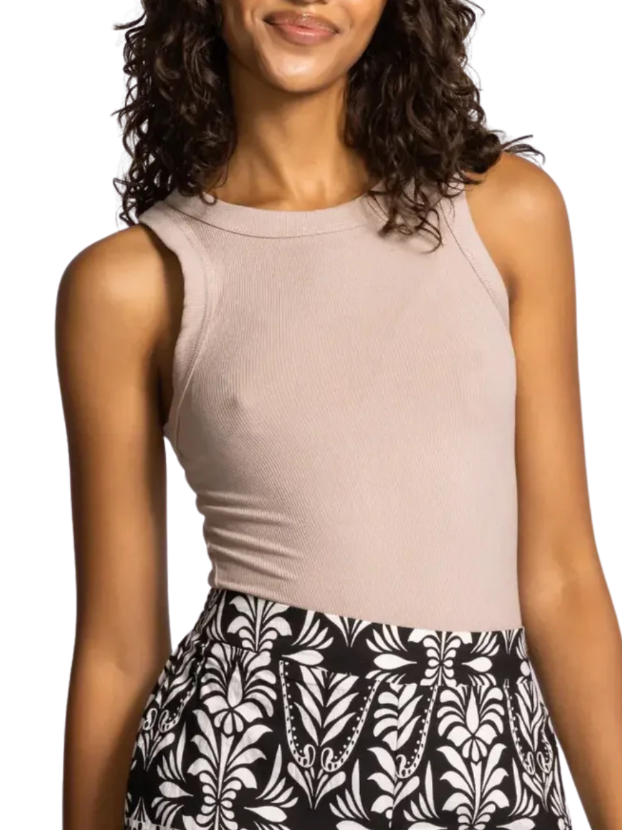 Danika Ribbed Tank- Beige