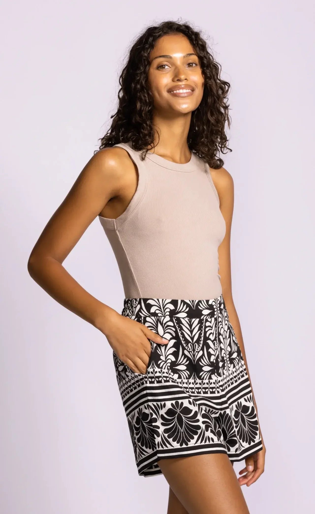 Danika Ribbed Tank- Beige