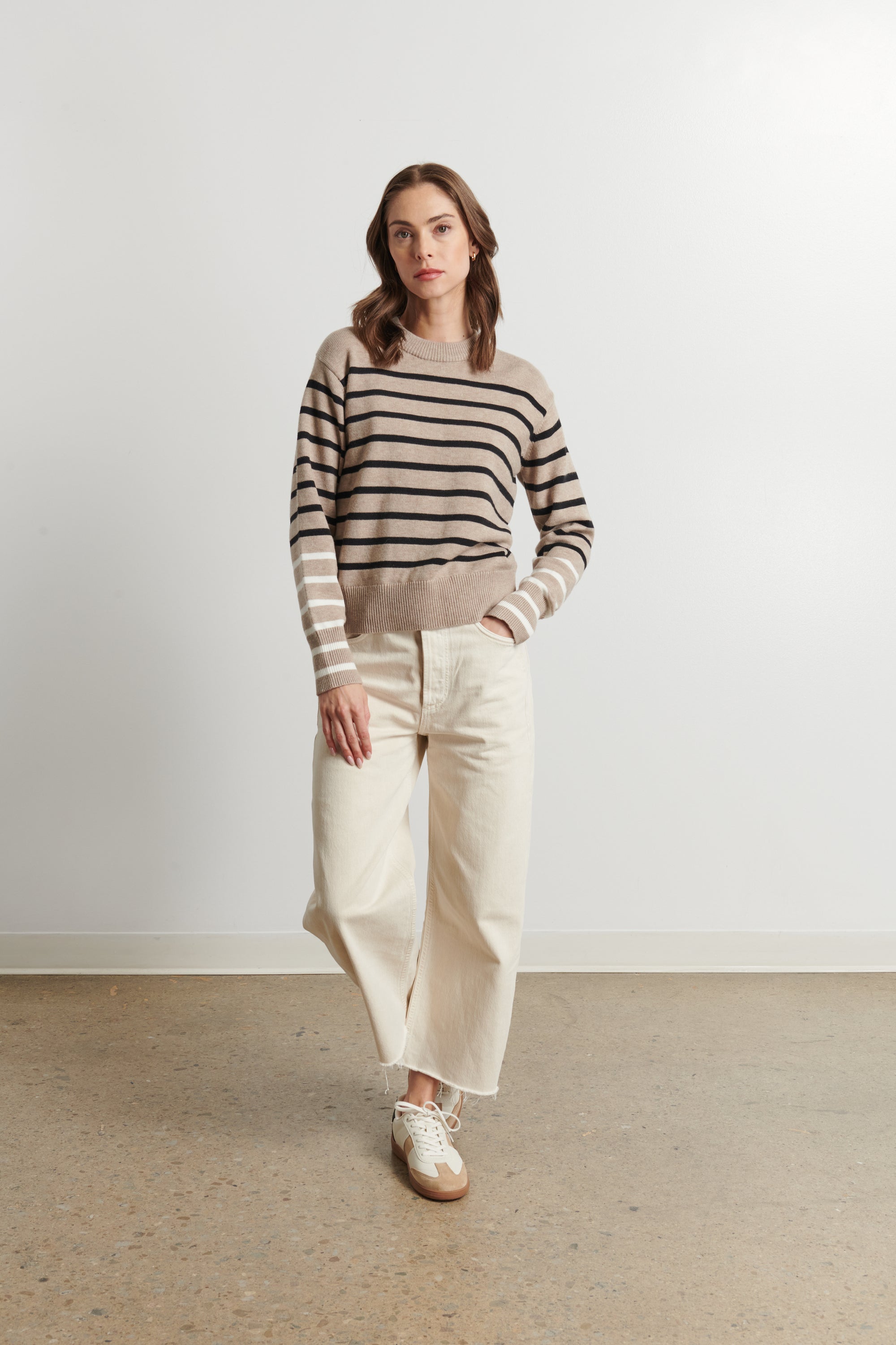 Dasha Knit - Mink Stripe