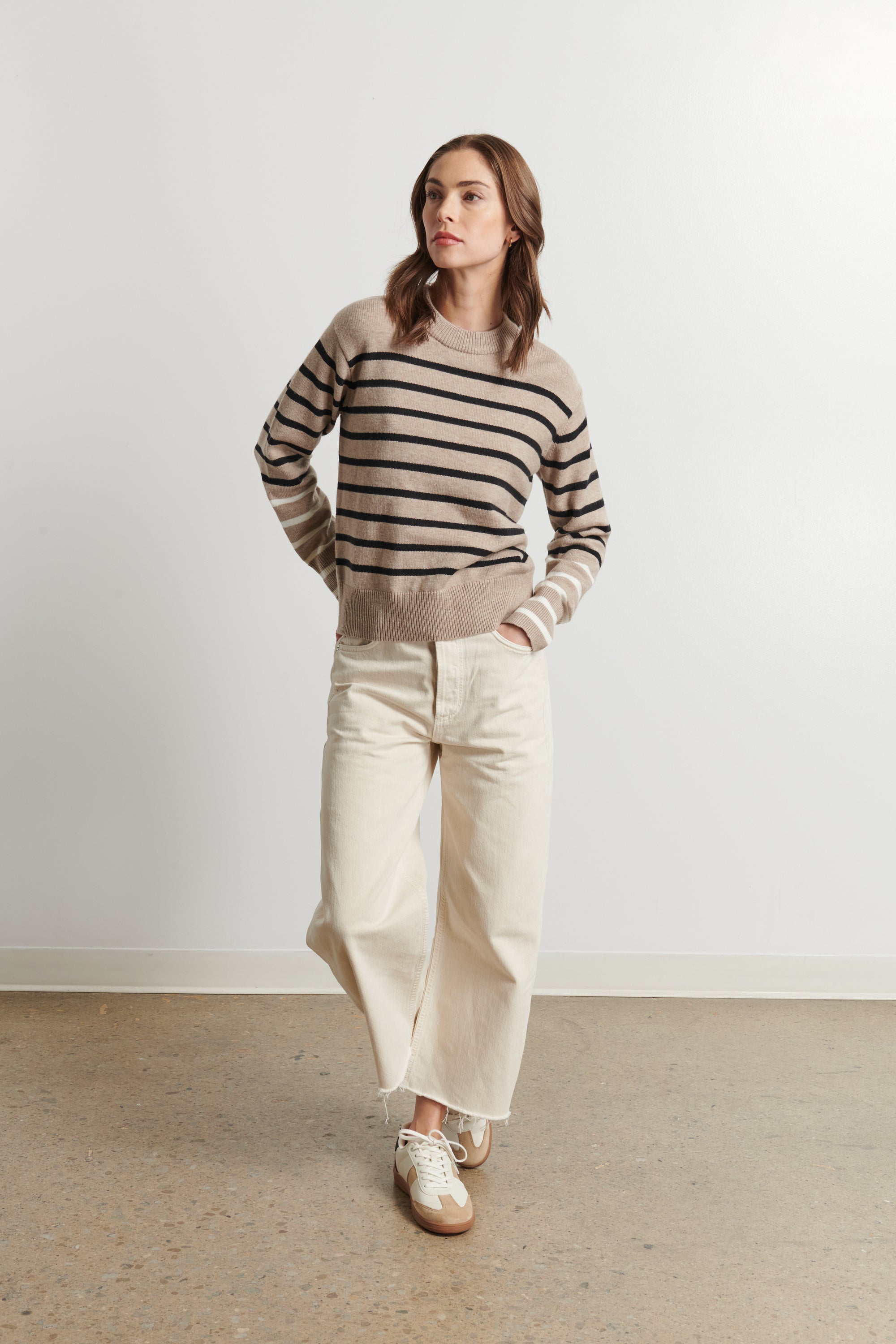 Dasha Knit - Mink Stripe